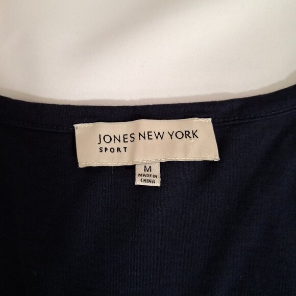 Jones New York Sport Woman Size M Asymmetric Navy White Colorblock Tunic Dress - Picture 5 of 8